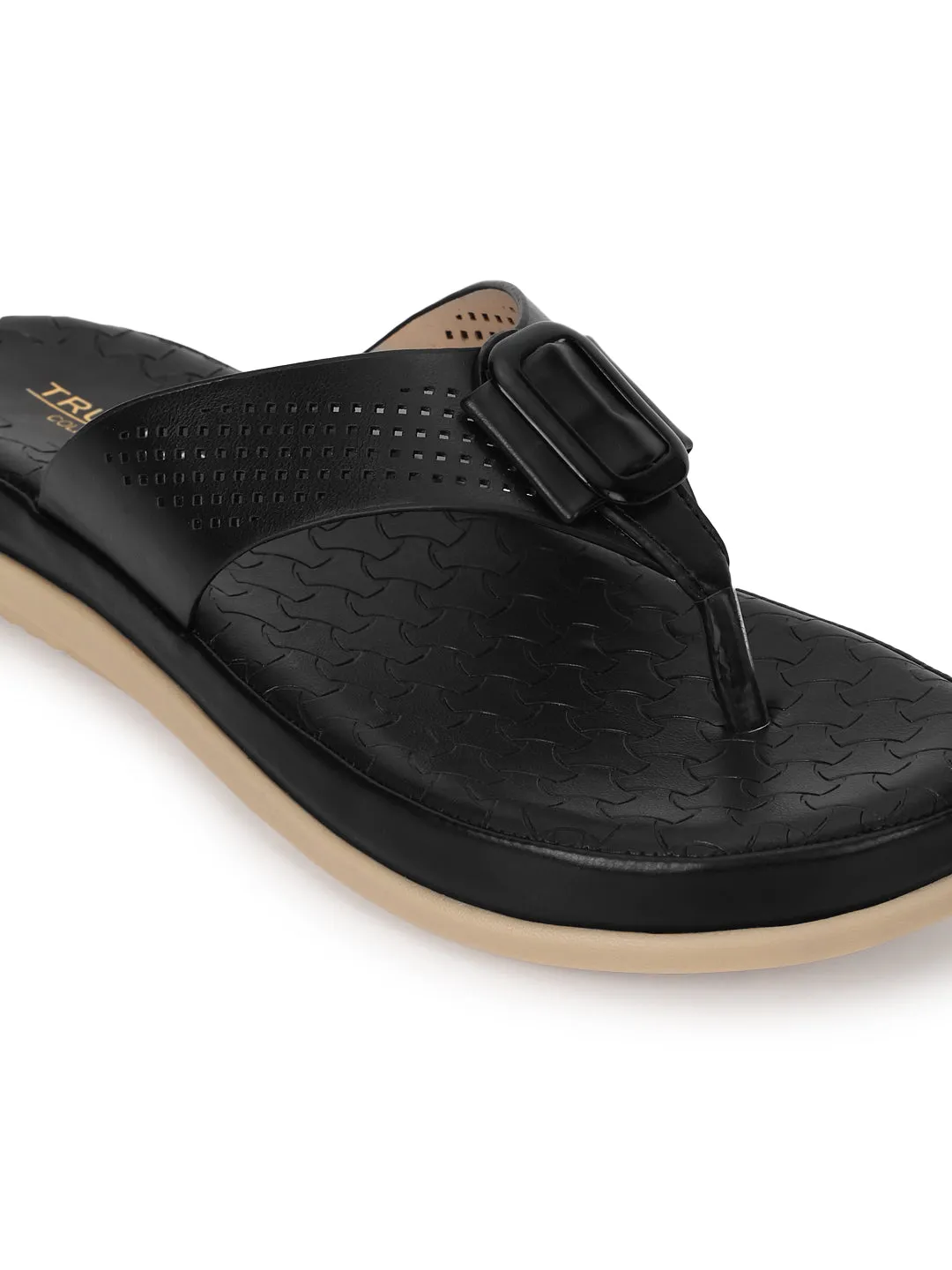 Escarpins à enfiler en PU noir (TC-ST-015-BLK)