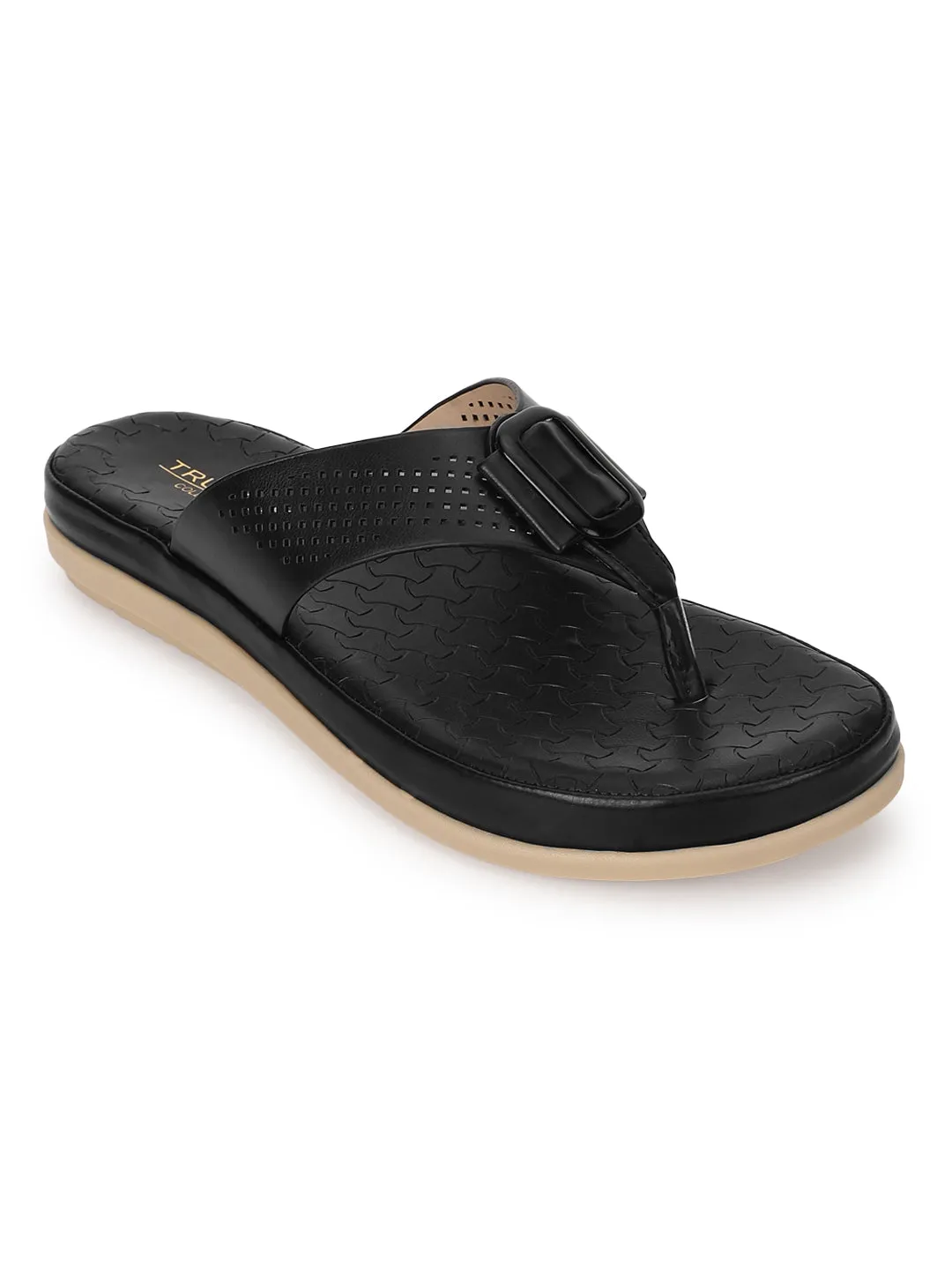 Escarpins à enfiler en PU noir (TC-ST-015-BLK)