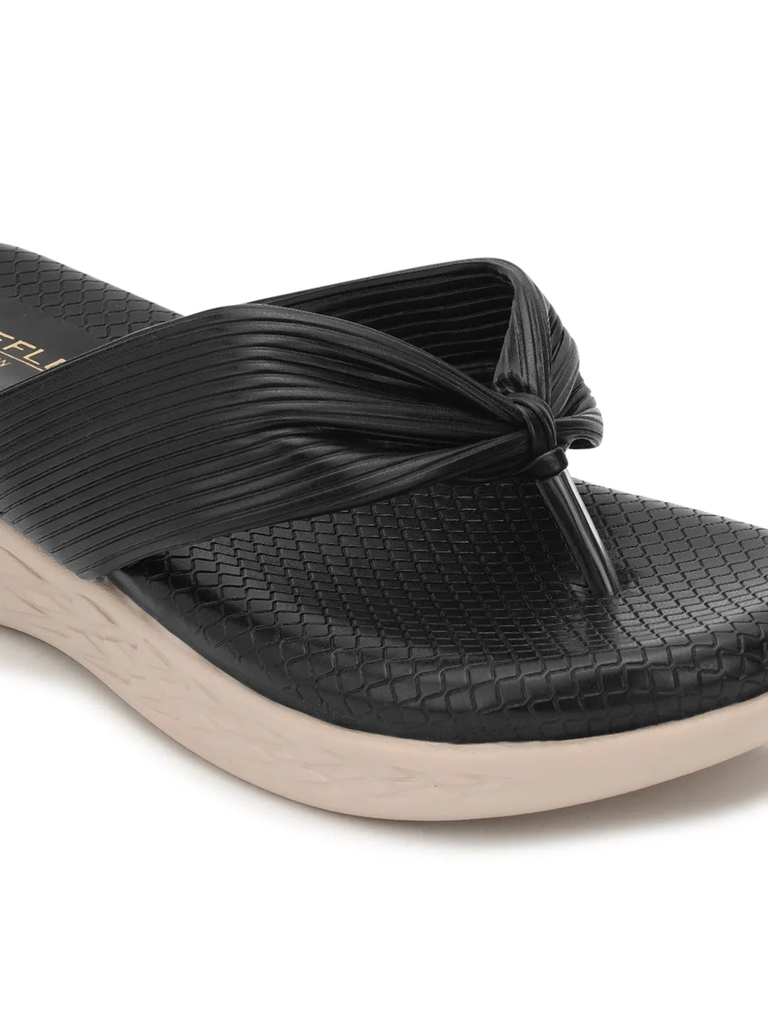 Mules plates en PU noir (TC-ST-023-BLK)
