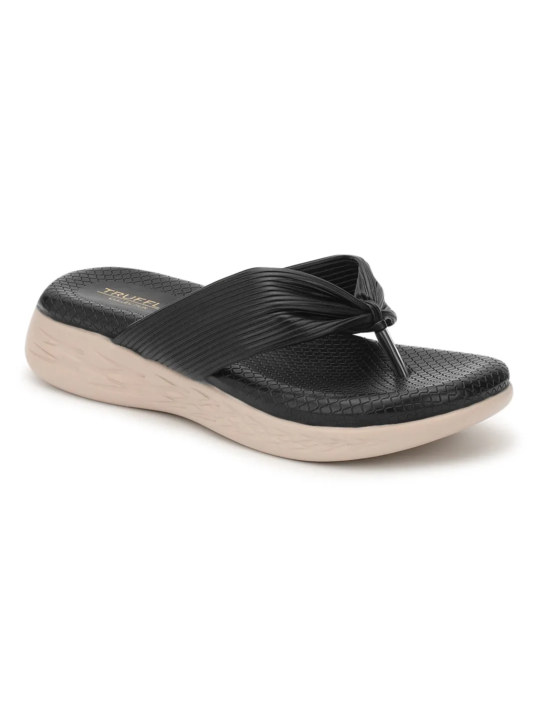 Mules plates en PU noir (TC-ST-023-BLK)