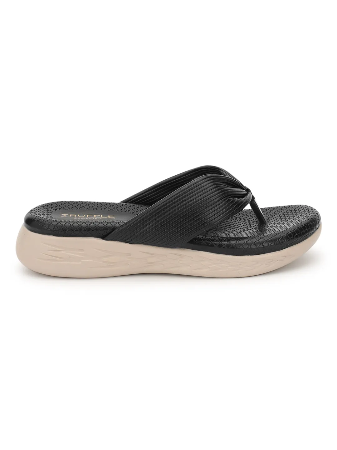 Mules plates en PU noir (TC-ST-023-BLK)