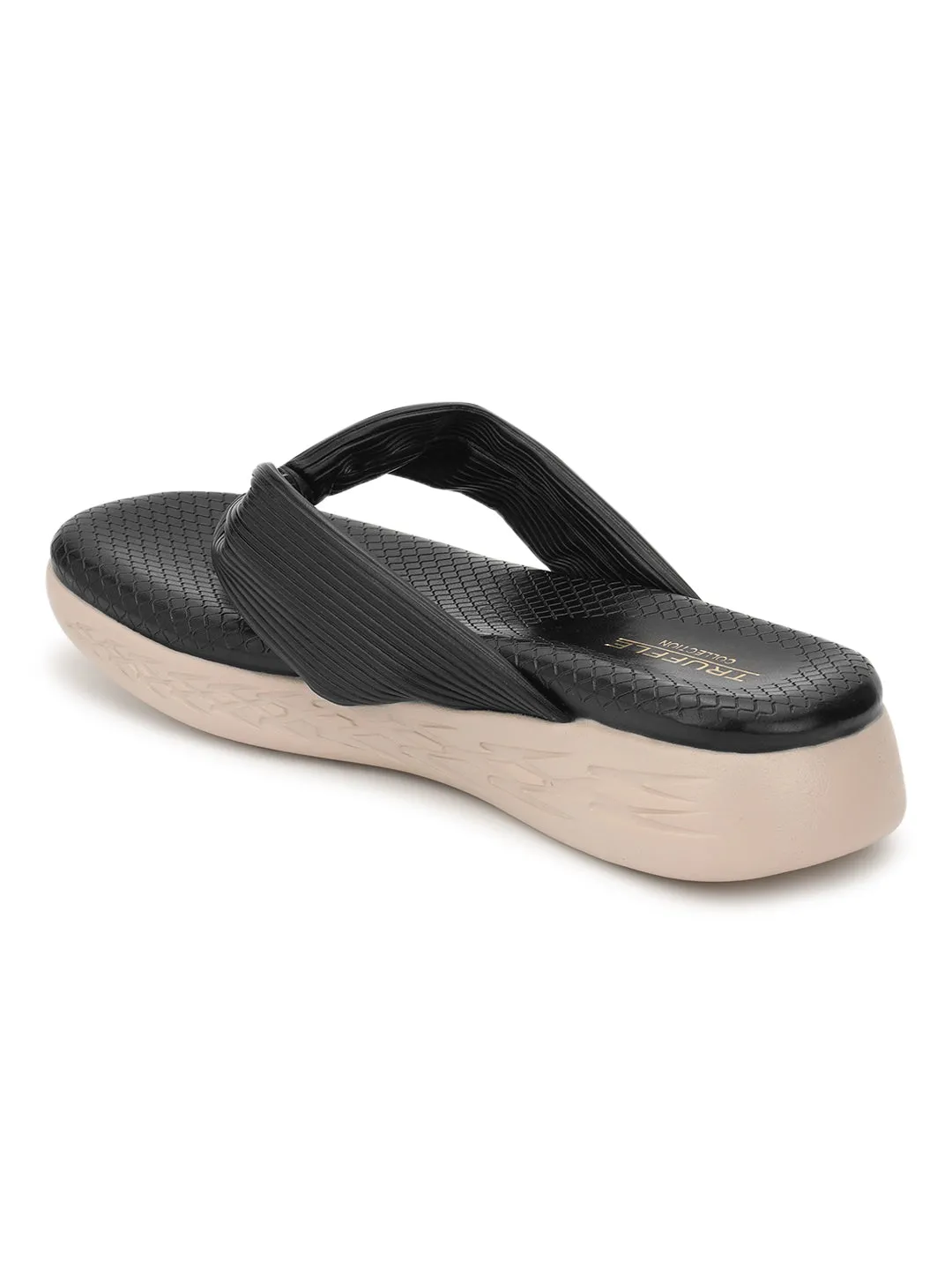 Mules plates en PU noir (TC-ST-023-BLK)