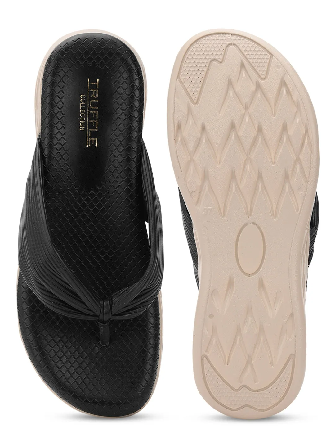 Mules plates en PU noir (TC-ST-023-BLK)