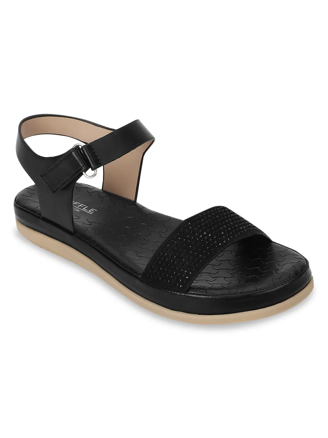 Sandale Black PU à enfiler (TC-ST-016-BLK)