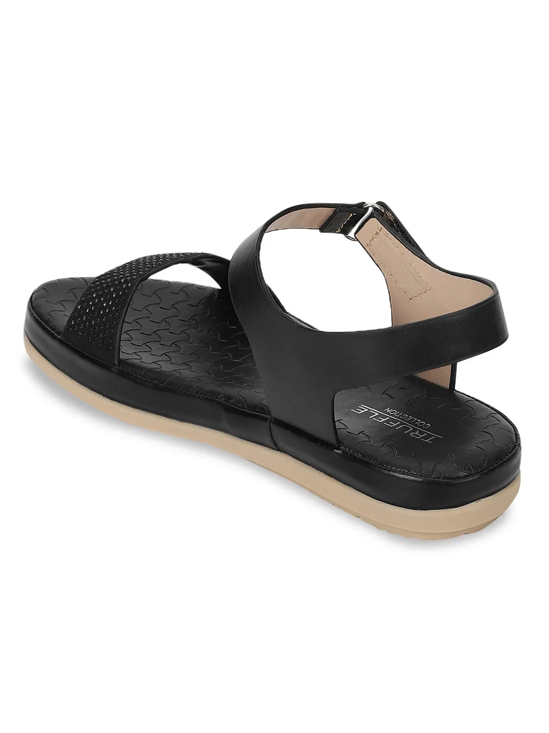 Sandale Black PU à enfiler (TC-ST-016-BLK)