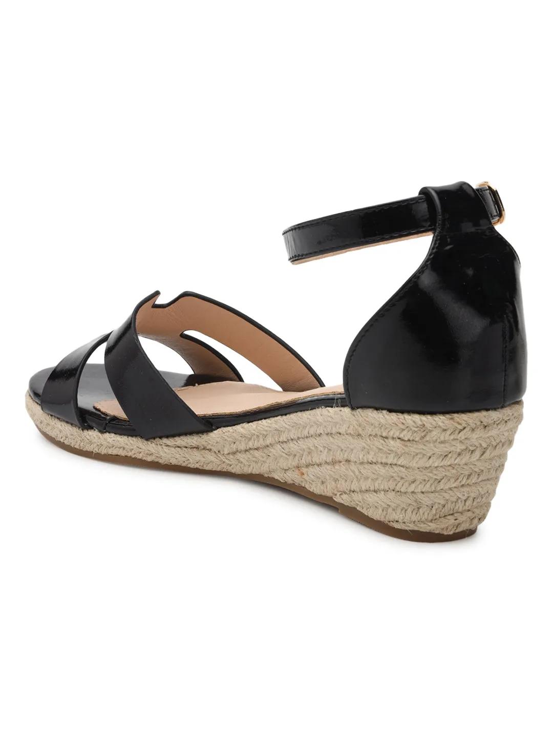 Escarpins à boucle élégants en PU noir (TC-RS3659-BLK)