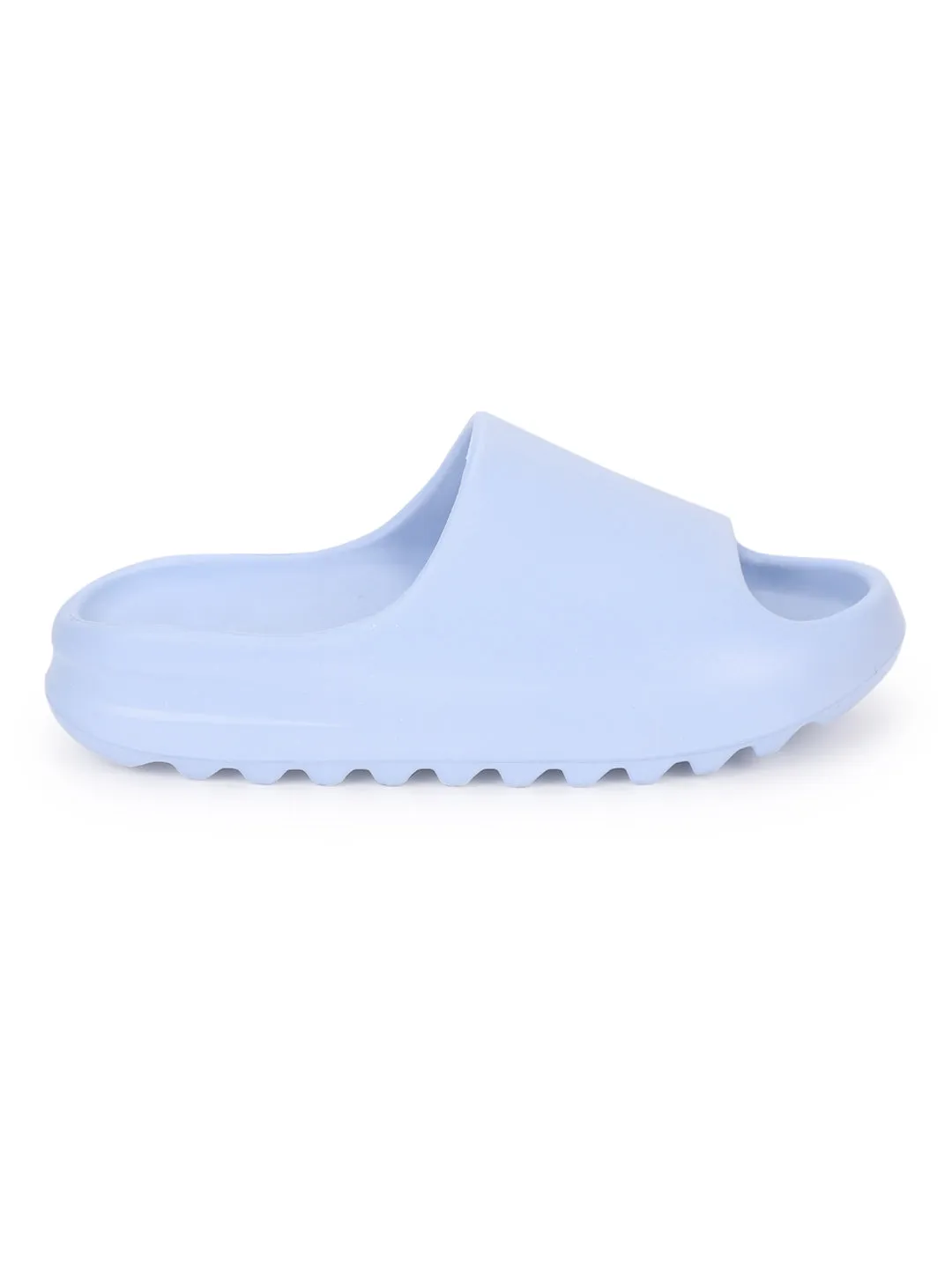 Mules en PU bleu à bout ouvert (TC-RS3091-BLU)