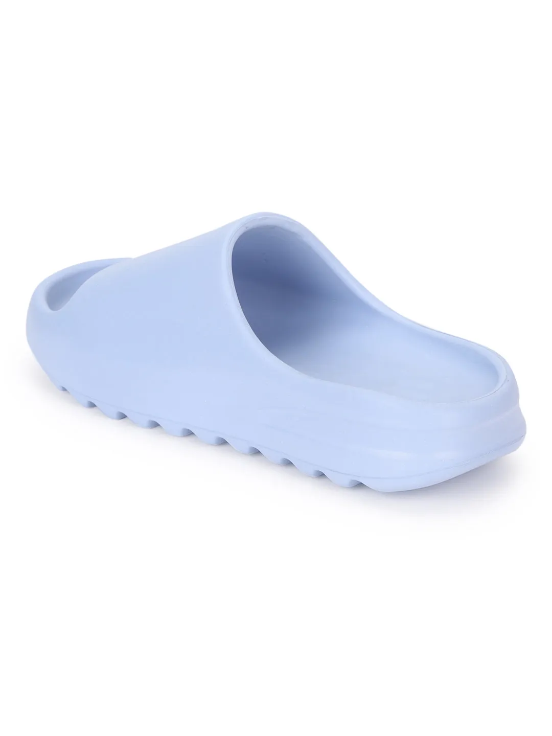 Mules en PU bleu à bout ouvert (TC-RS3091-BLU)
