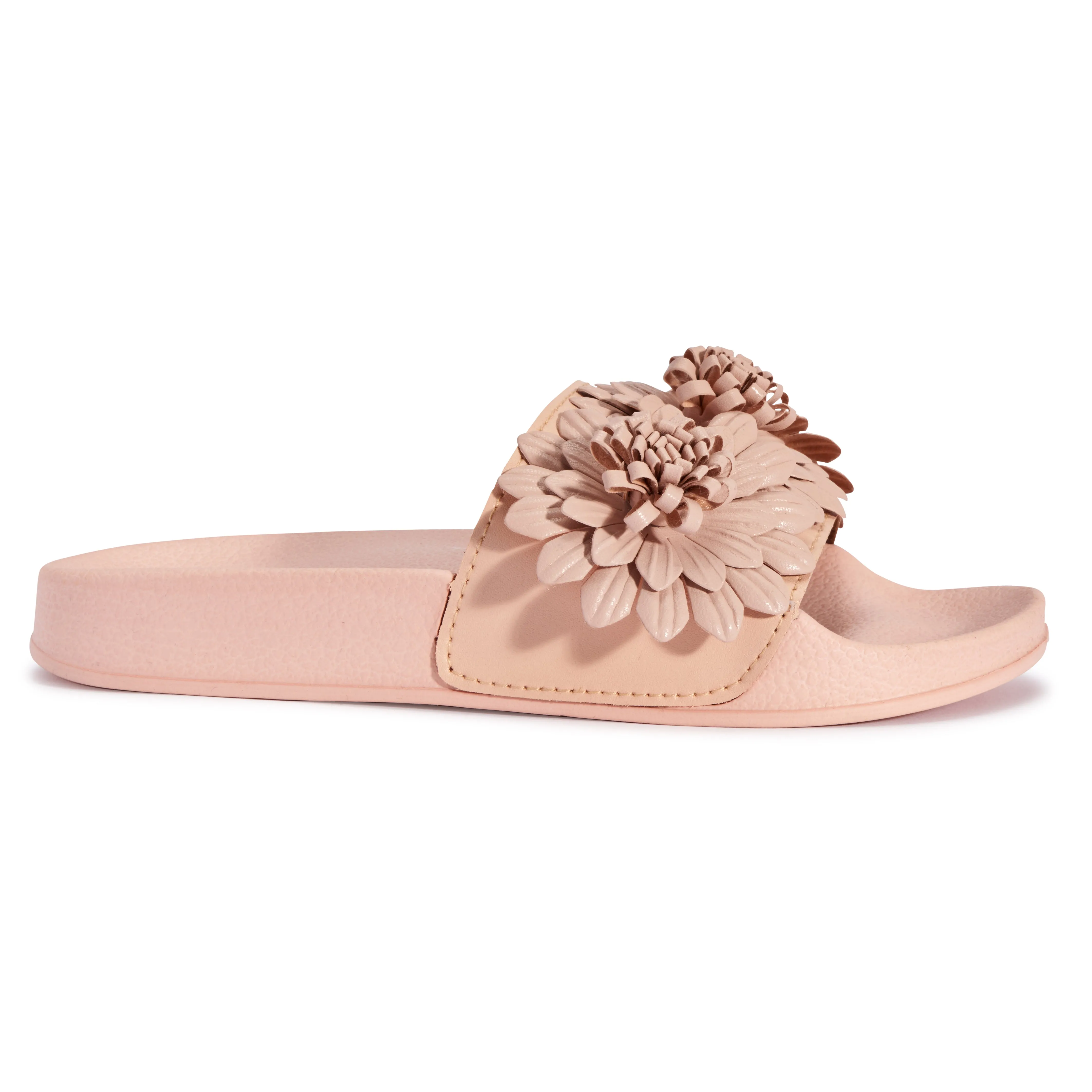 Sandales plates à fleurs blush