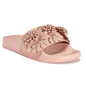 Sandales plates à fleurs blush