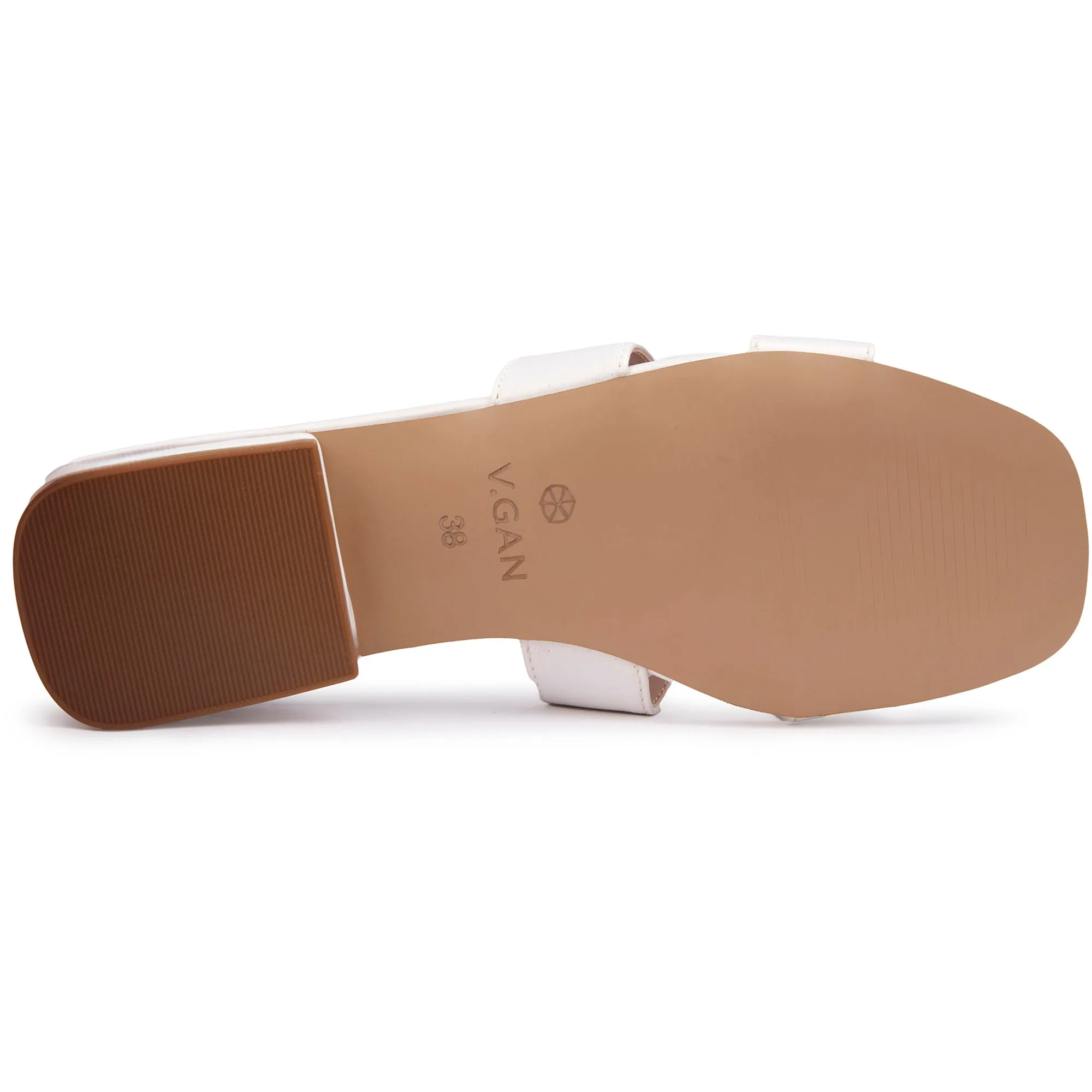 Sandales Classiques à Glissière en Similicuir Végan pour Femmes Bok | Blanc