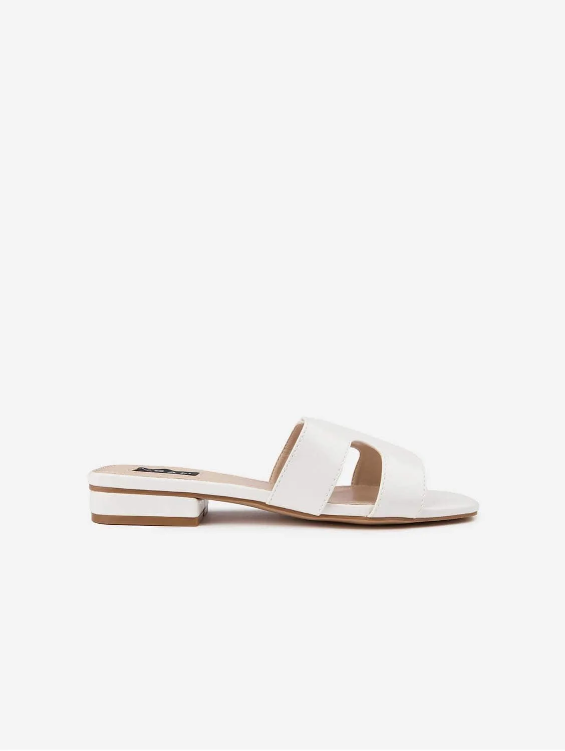 Sandales Classiques à Glissière en Similicuir Végan pour Femmes Bok | Blanc