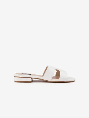 Sandales Classiques à Glissière en Similicuir Végan pour Femmes Bok | Blanc