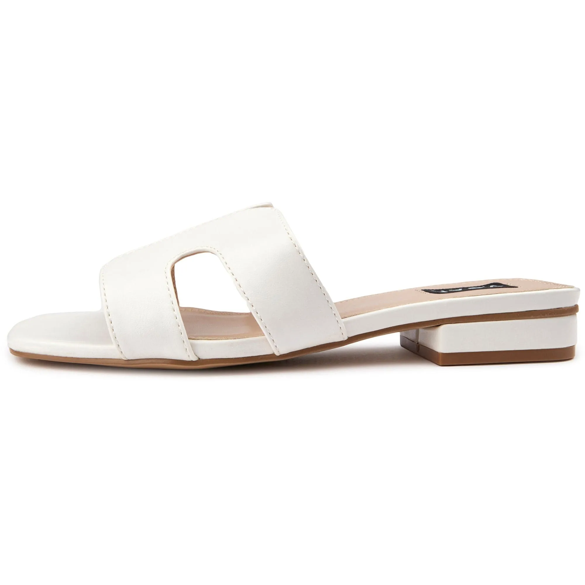 Sandales Classiques à Glissière en Similicuir Végan pour Femmes Bok | Blanc