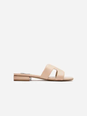 Sandales slides en similicuir vegan pour femmes Bok | Naturel