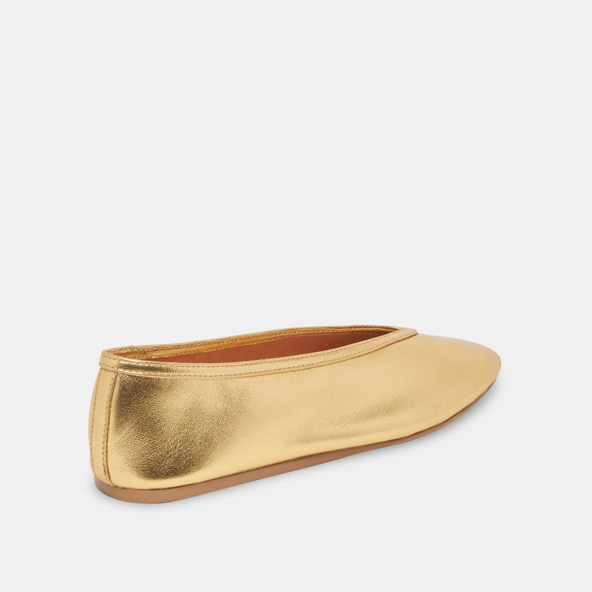 BALLERINES BRAIDY EN CUIR MÉTALLISÉ OR