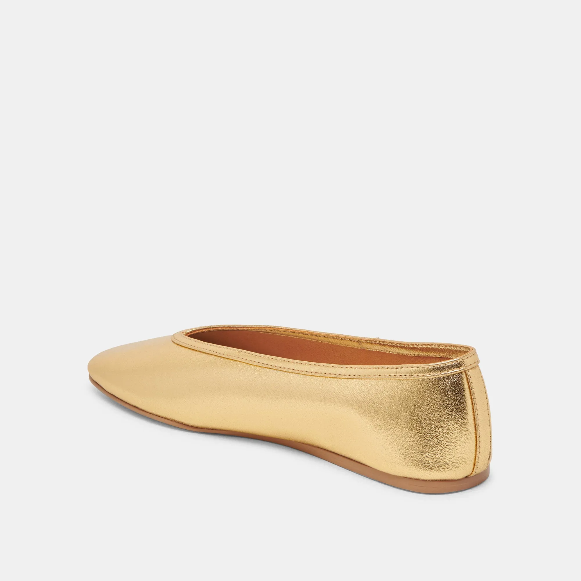 BALLERINES BRAIDY EN CUIR MÉTALLISÉ OR