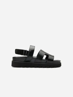Sandales à bride cheville en simili-cuir vegan pour femmes Brésil | Noir