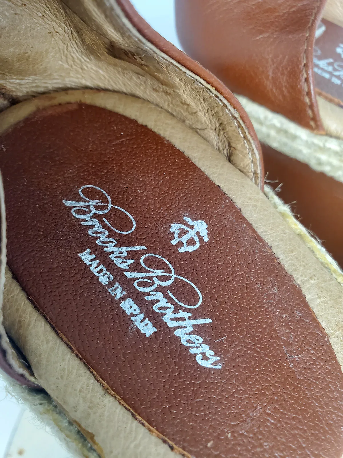 Escarpins compensés en espadrille marron Brooks Brothers taille 9 NWOB