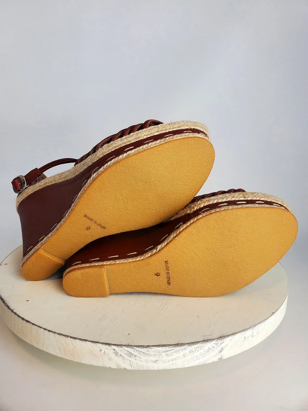 Escarpins compensés en espadrille marron Brooks Brothers taille 9 NWOB