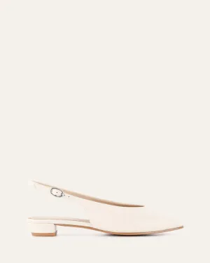 BRYCE DRESS FLATS EN CUIR BLANC CASSÉ