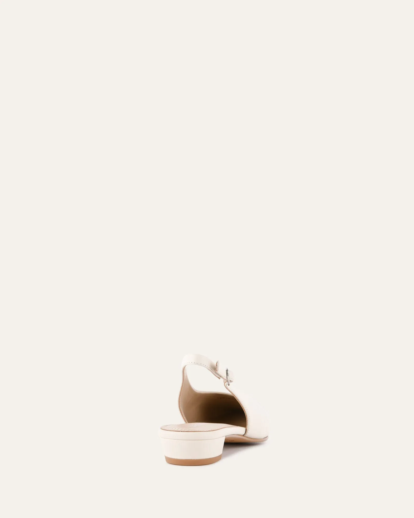 BRYCE DRESS FLATS EN CUIR BLANC CASSÉ