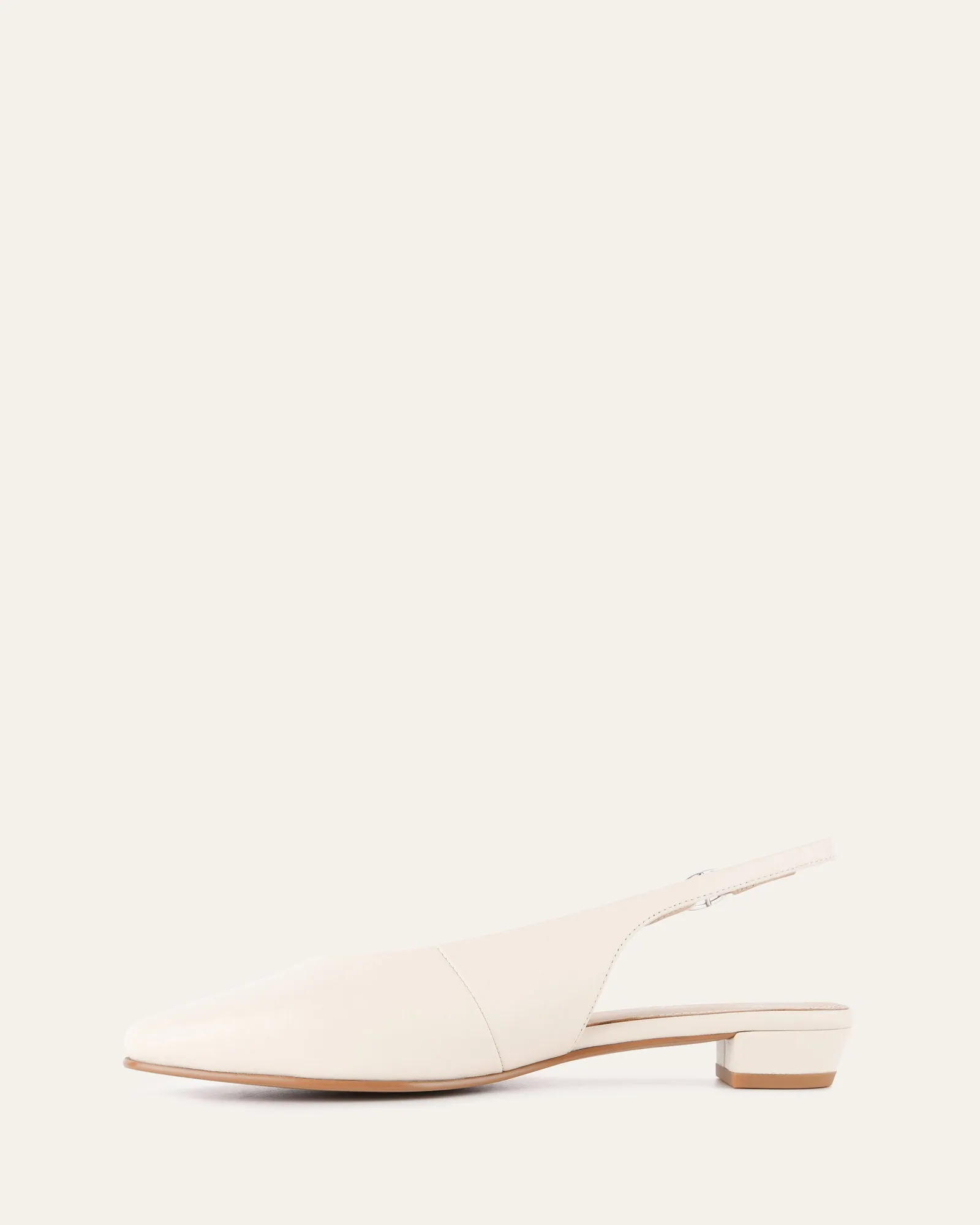 BRYCE DRESS FLATS EN CUIR BLANC CASSÉ