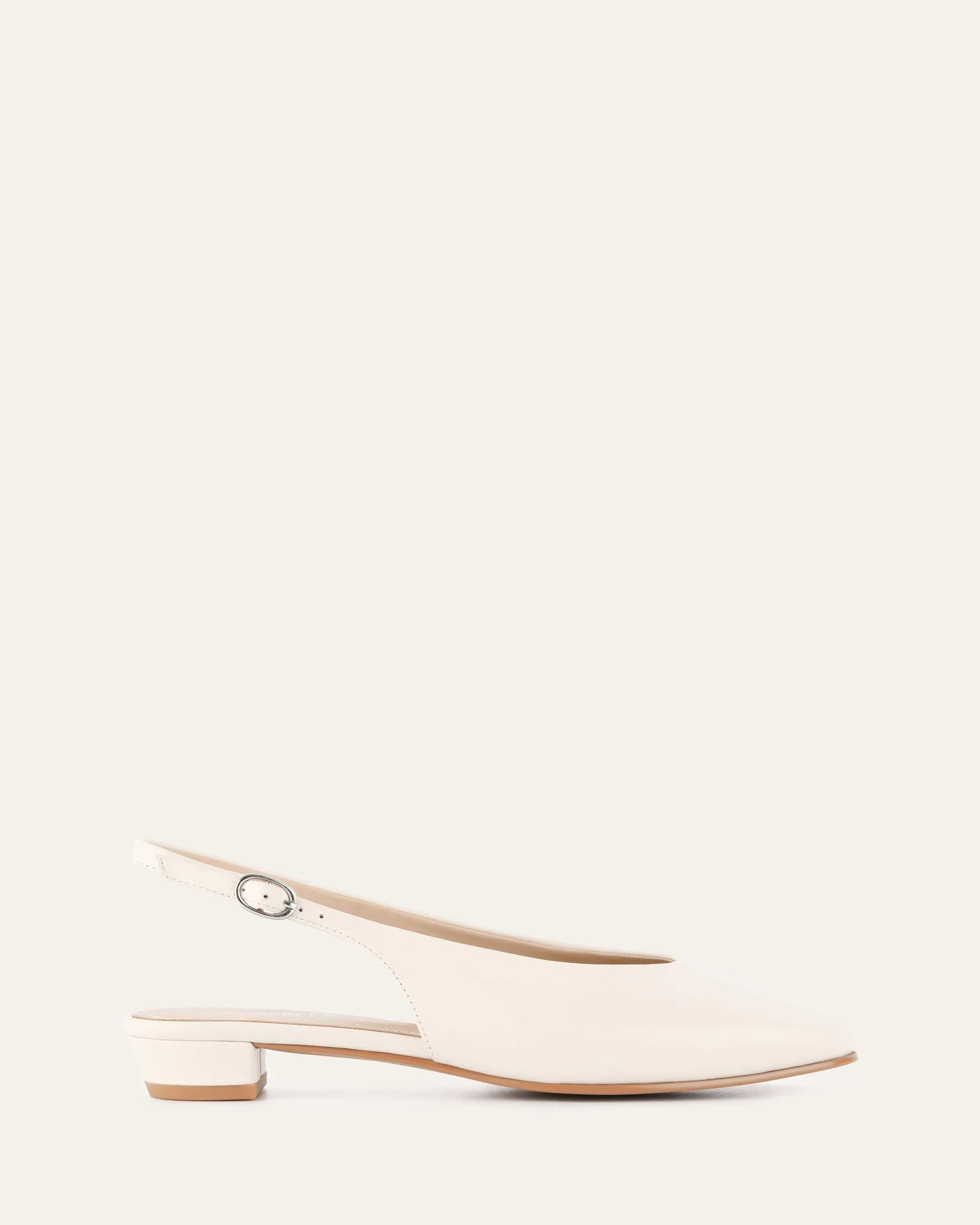 BRYCE DRESS FLATS EN CUIR BLANC CASSÉ