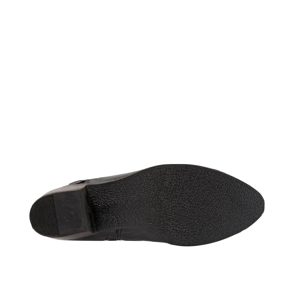 Bottes habillées pour femmes Bueno Connie à talon avec fermeture éclair latérale en cuir noir