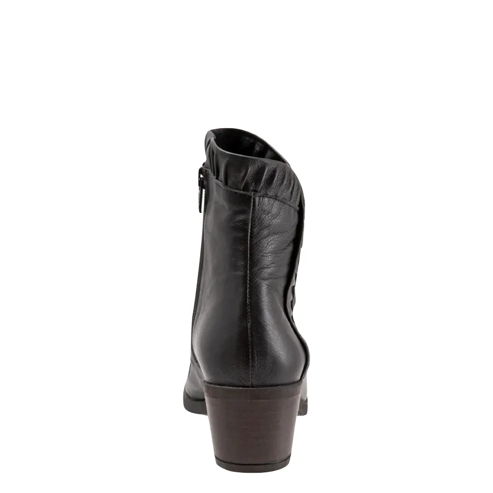 Bottes habillées pour femmes Bueno Connie à talon avec fermeture éclair latérale en cuir noir