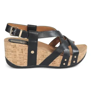 Bussola Femme Fern en Cuir Noir