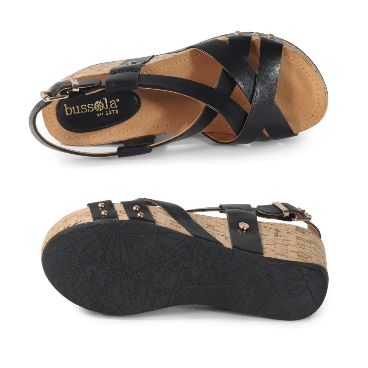 Bussola Femme Fern en Cuir Noir