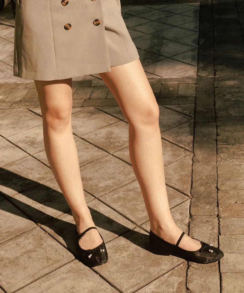 CADEL BALLET FLATS PERLES NOIRES