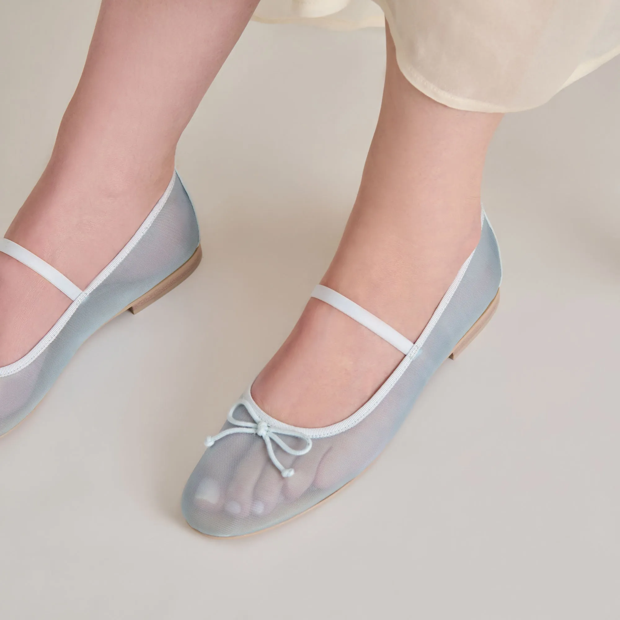 CADEL BALLET FLATS MESH BLEU GLACÉ