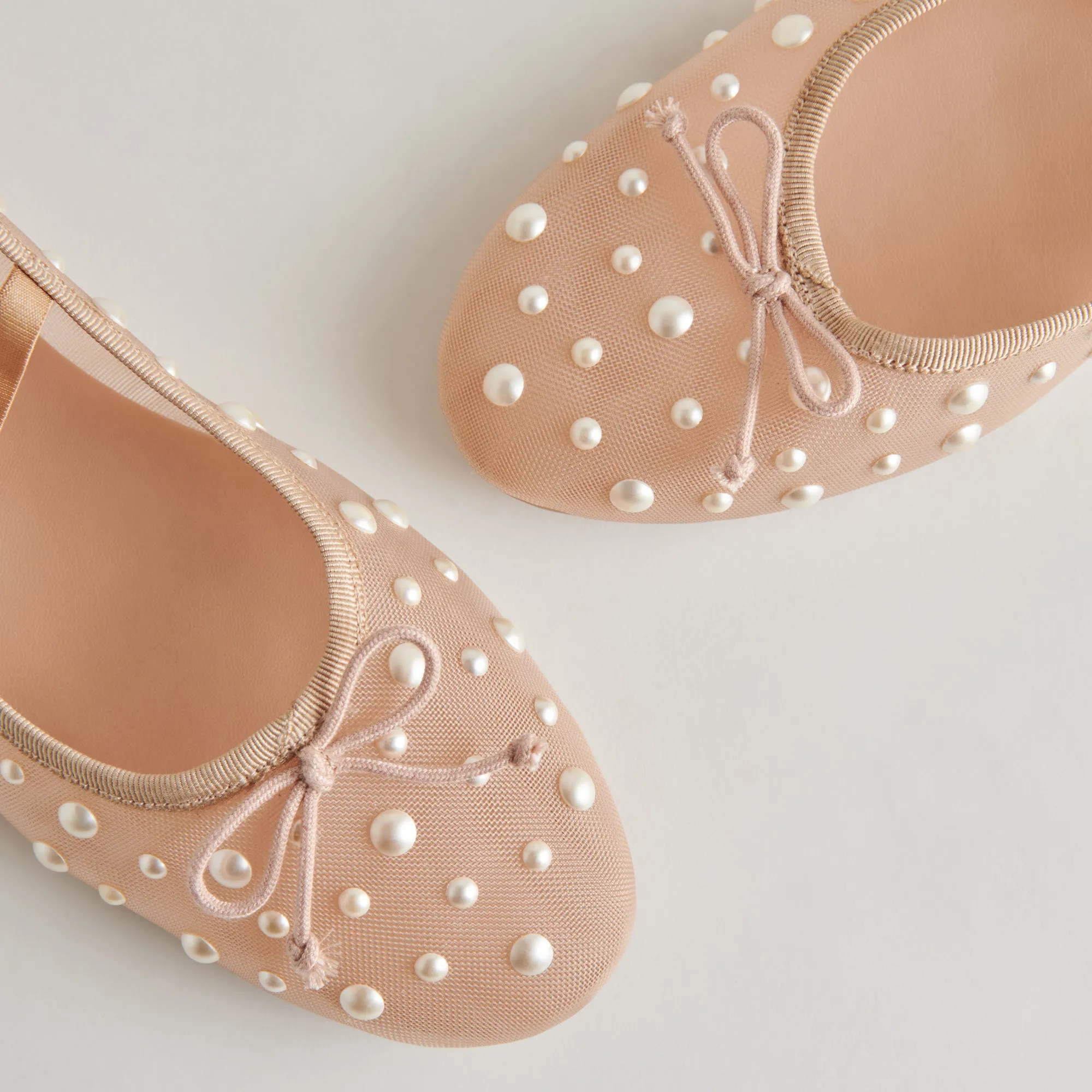 CADEL PEARL BALLERINES BLUSH EN MAILLE