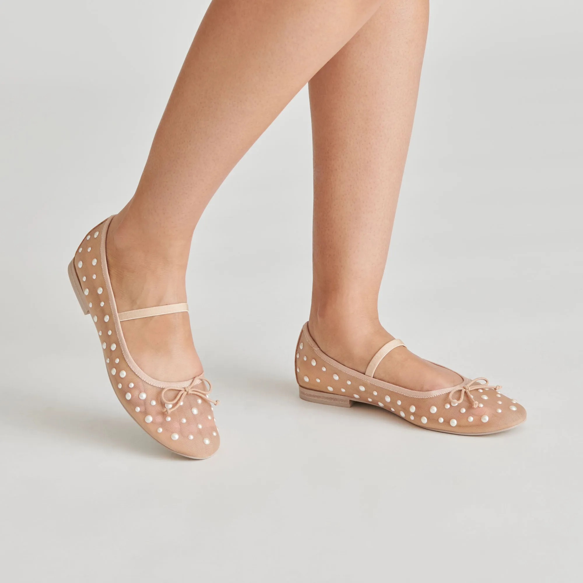 CADEL PEARL BALLERINES BLUSH EN MAILLE