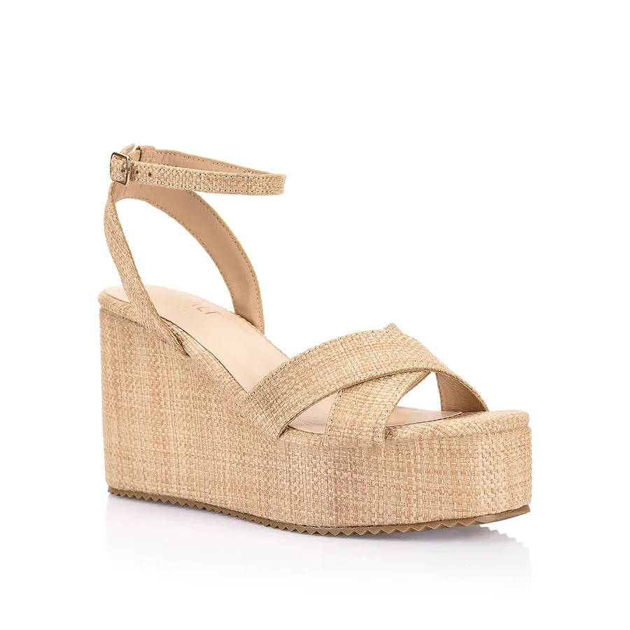 Callie Rope Wedges - Raffia Naturel