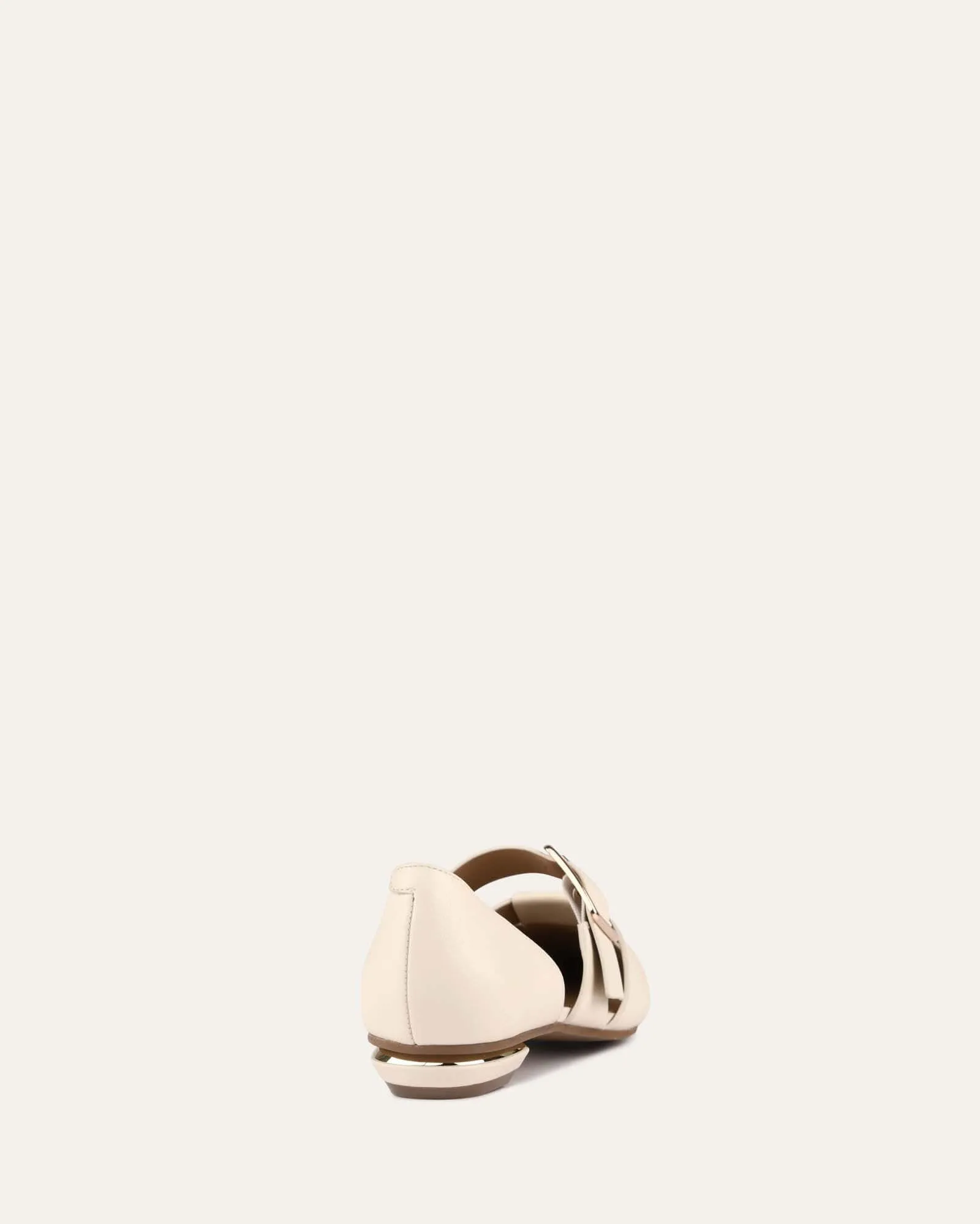 CARLA ROBE BALLERINES CUIR BLANC CASSÉ