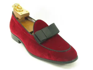 Carrucci KS525-102V Mocassin de Bal en Velours - Rouge