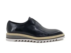 Carrucci KS550-08 Mocassin sans lacets avec semelle contrastée - Noir