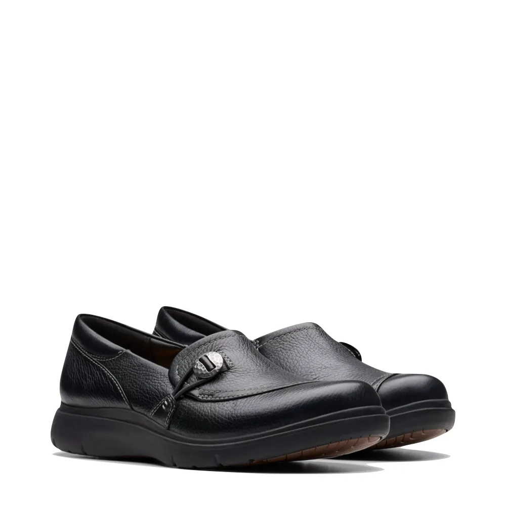 Clarks Certina Ease, Mocassin en Cuir pour Femme, Noir