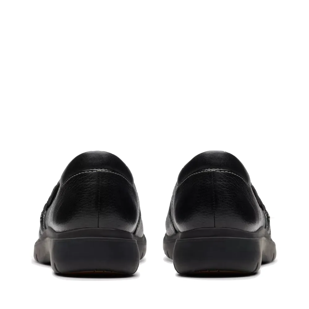 Clarks Certina Ease, Mocassin en Cuir pour Femme, Noir