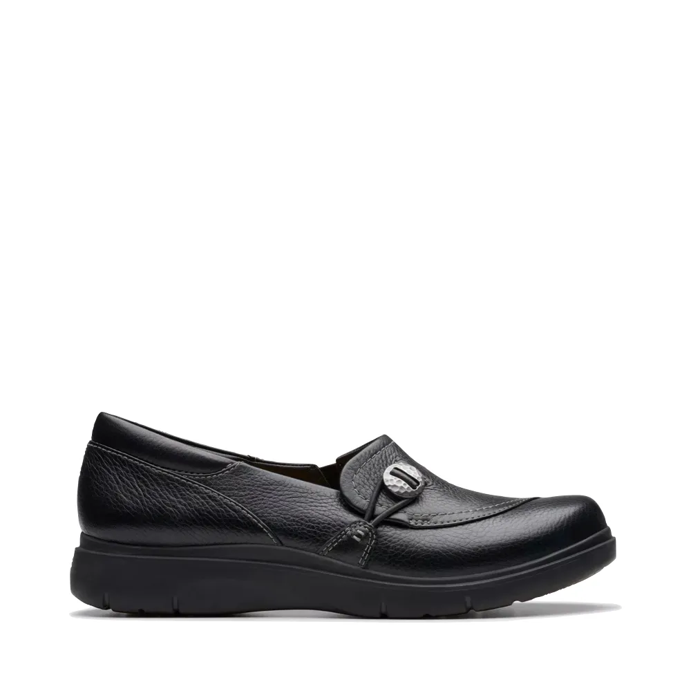 Clarks Certina Ease, Mocassin en Cuir pour Femme, Noir