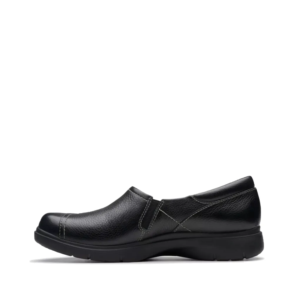 Clarks Certina Ease, Mocassin en Cuir pour Femme, Noir