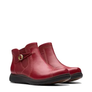 Bottes cheville Clarks Femme Certina Joy en cuir à fermeture éclair latérale Rouge