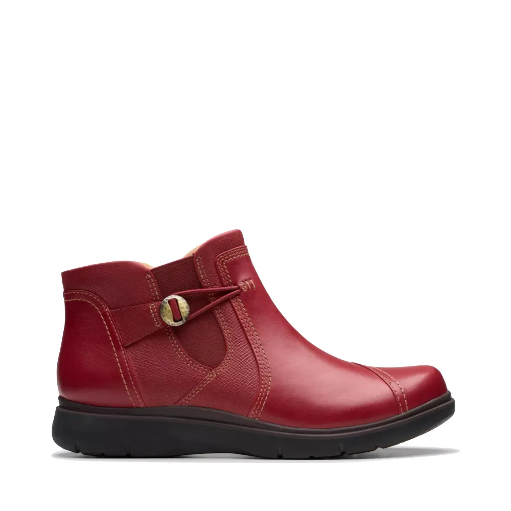 Bottes cheville Clarks Femme Certina Joy en cuir à fermeture éclair latérale Rouge