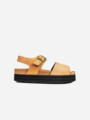 Sandales plates véganes pour femmes Clove | Caramel