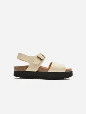 Sandales plates véganes pour femmes Clove | Crème