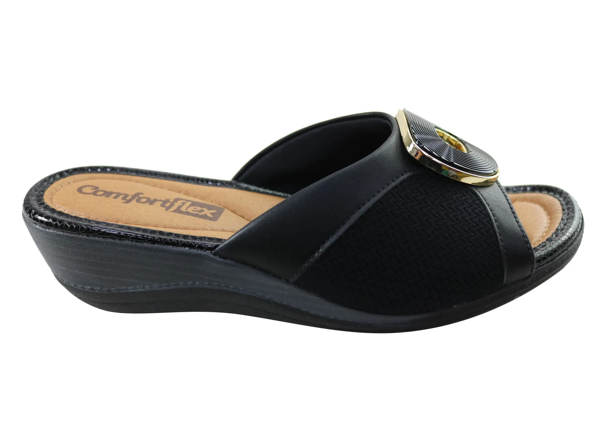 Sandales à plateforme confortables Comfortflex Hilda pour femmes, fabriquées au Brésil, chaussures Comfortflex