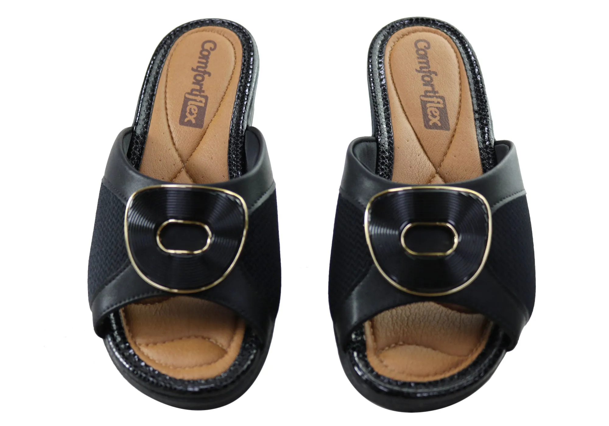 Sandales à plateforme confortables Comfortflex Hilda pour femmes, fabriquées au Brésil, chaussures Comfortflex